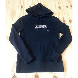 Aeropostale AERO NYC Men's Hoodie Black Pullover Sweatshirt XS